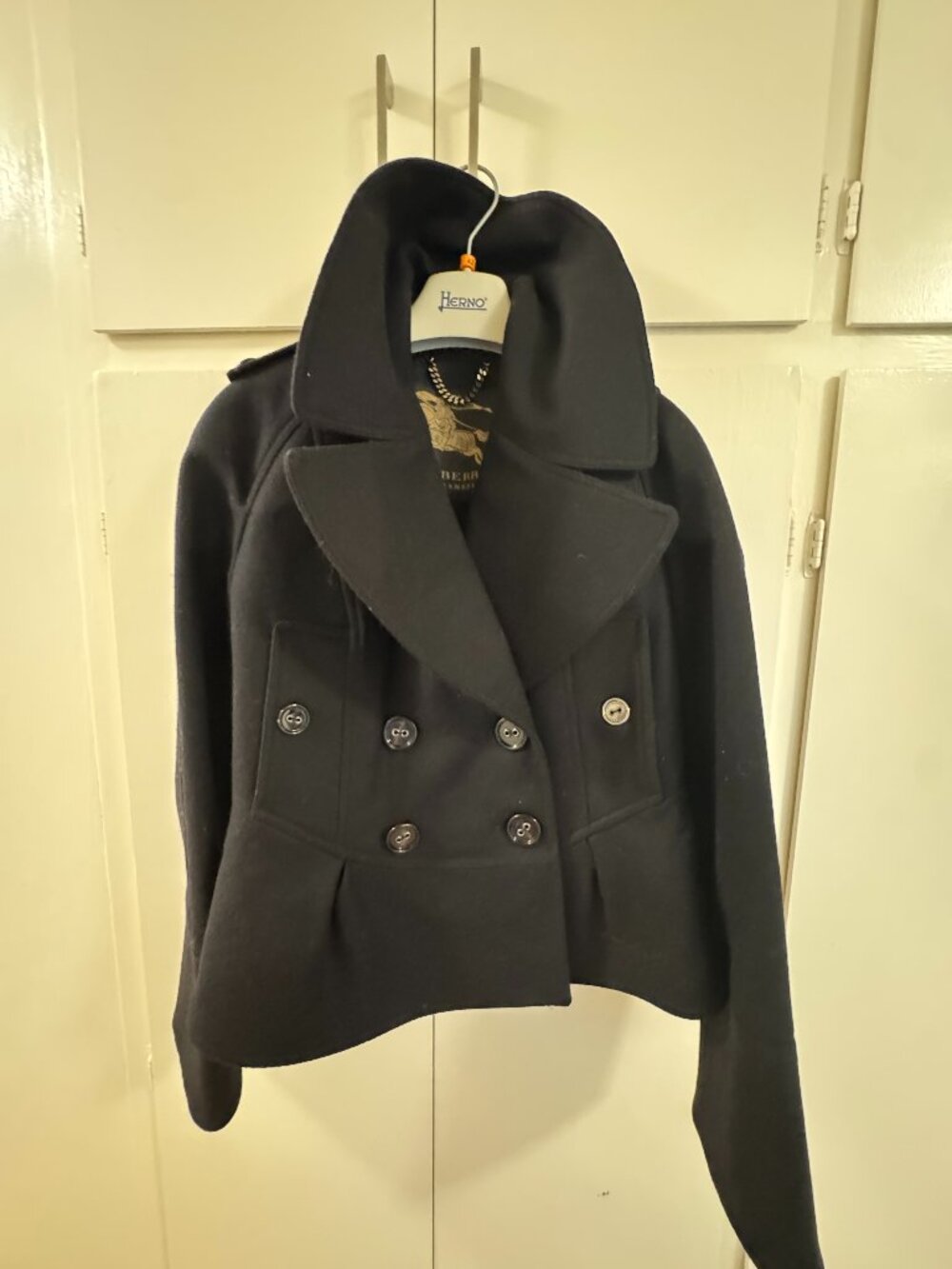 Burberry Women's Wool Pea Coat- Black Size 40